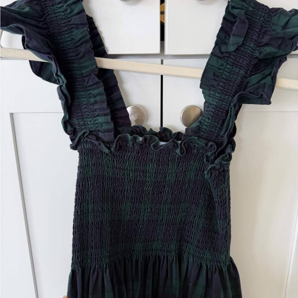 Hill House: Ellie Nap Dress in Dark Green Plaid - Picture 2 of 4
